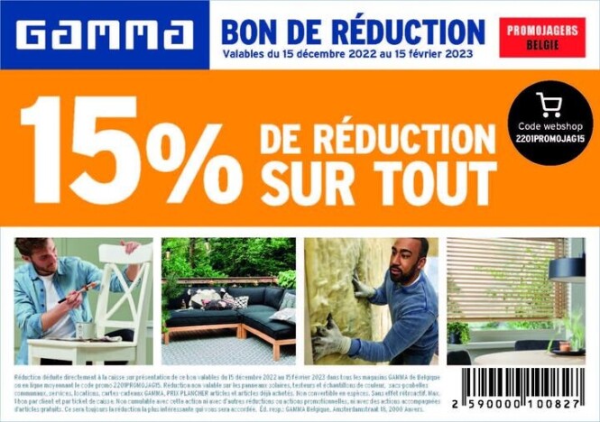 Code promo  : - 25% en janvier 2024 (Belgique)