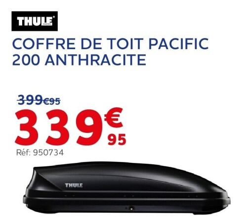 Coffre de toit THULE Pacific 200 anthracite - Auto5