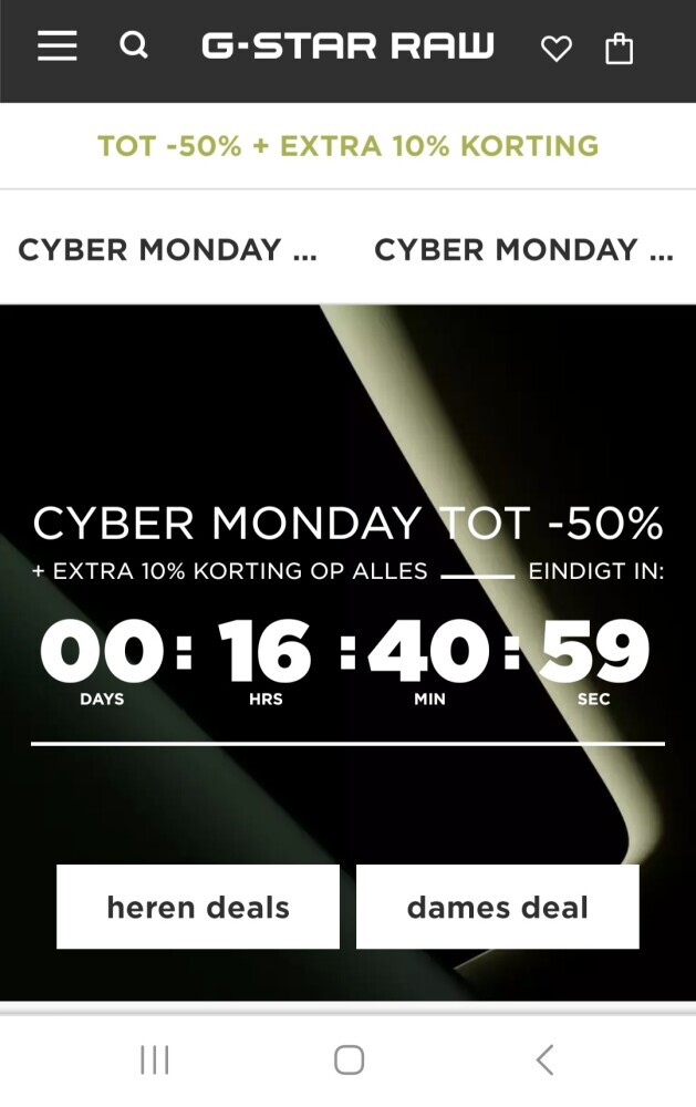 G star deals cyber monday